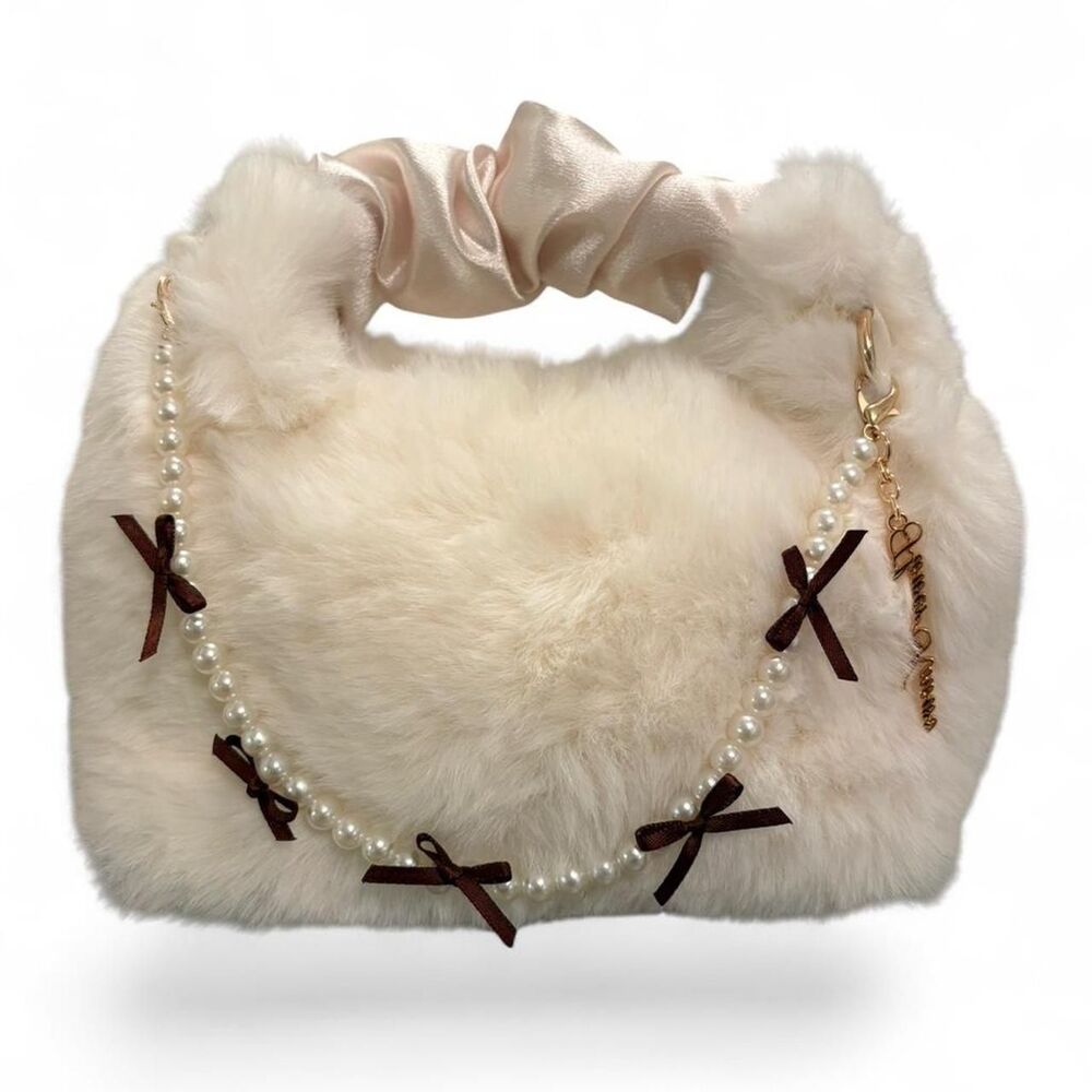 Women's Cream and White Bag